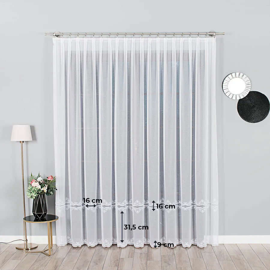 Firanka z aplikacją gipiurową 040613