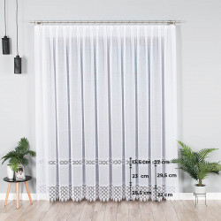 Firanka z aplikacją gipiurową 089060 Firanka z aplikacją gipiurową 089060