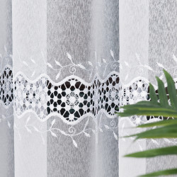 Firanka z aplikacją gipiurową 089060 Firanka z aplikacją gipiurową 089060