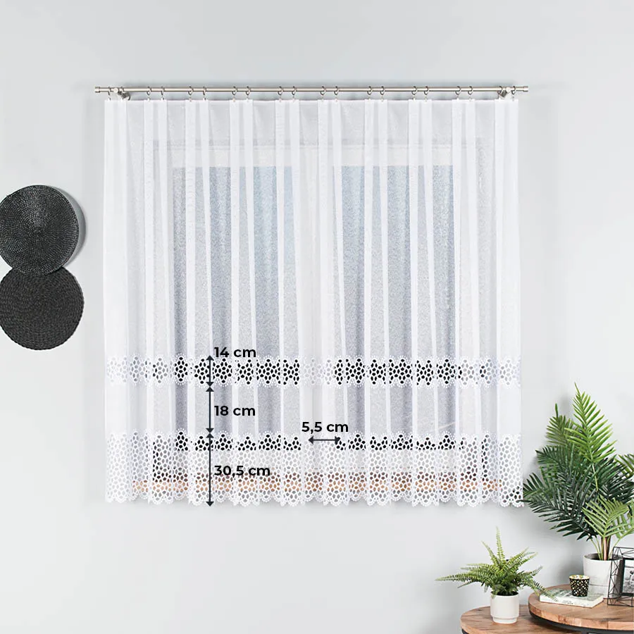 Firanka z aplikacją gipiurową 008897