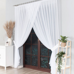 Firanka z lamówką szyta z kreszu GABRIELA