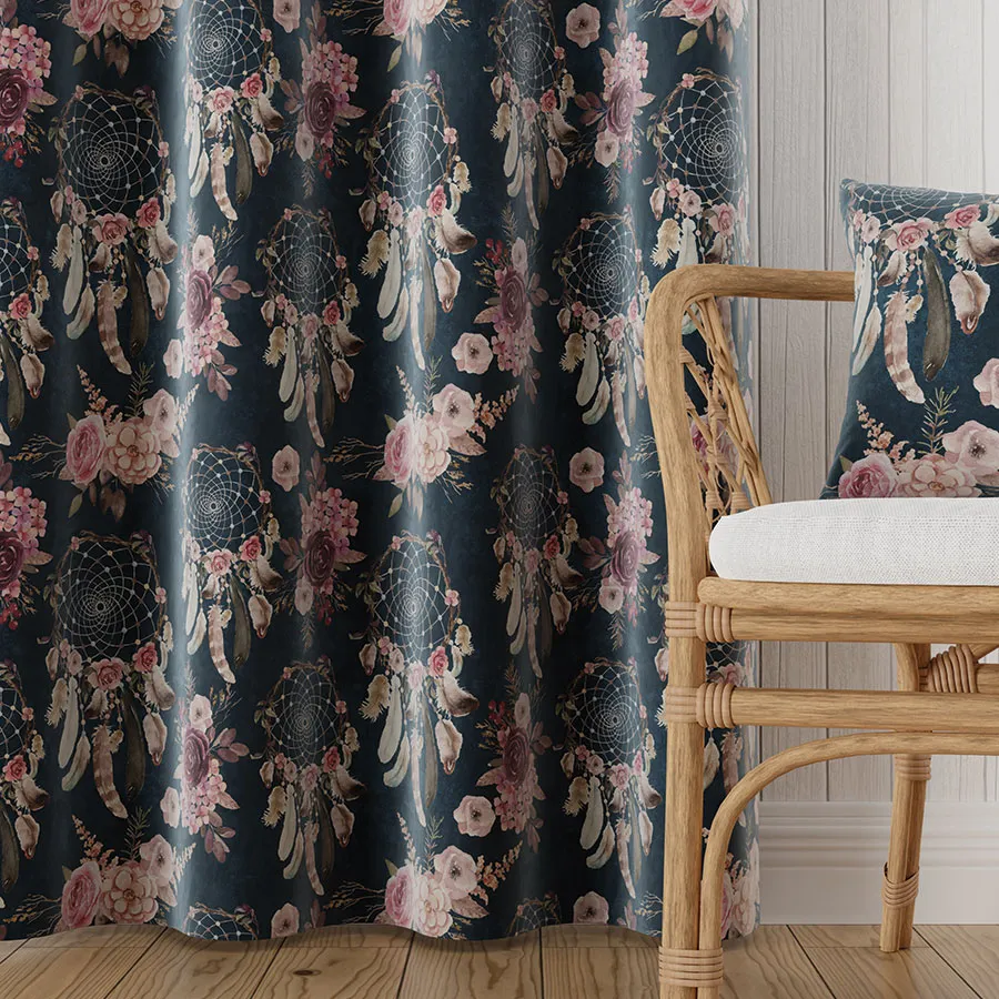 Tkanina dekoracyjna KWIATOWY ŁAPACZ SNÓW VELVET