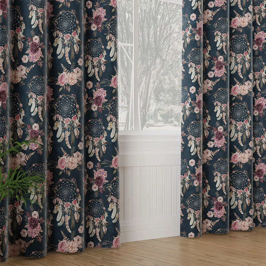 Tkanina dekoracyjna KWIATOWY ŁAPACZ SNÓW VELVET