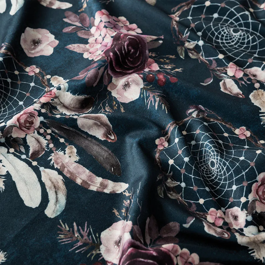 Tkanina dekoracyjna KWIATOWY ŁAPACZ SNÓW VELVET