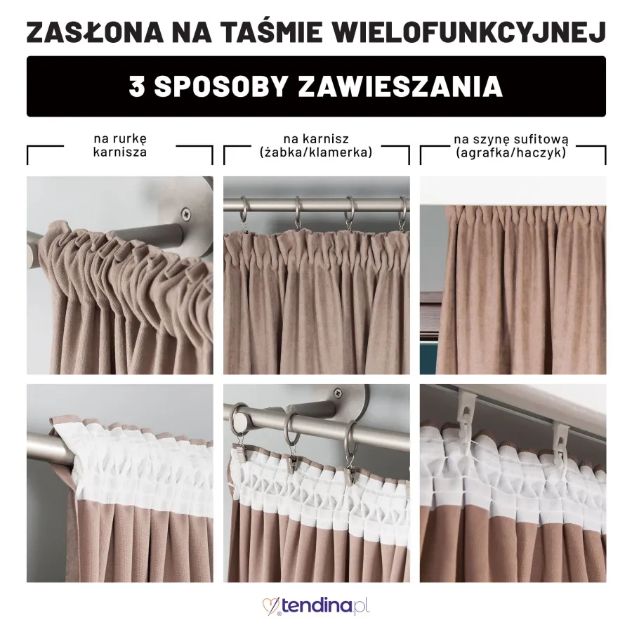 Zasłona gotowa na taśmie AZUL