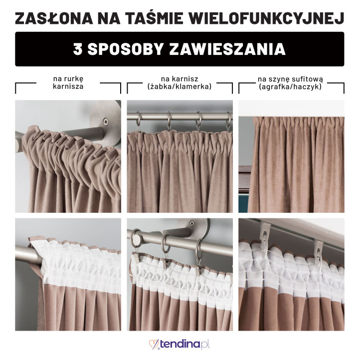 Zasłona gotowa na taśmie AZUL · 140x250 · kolor AZUL00-001
