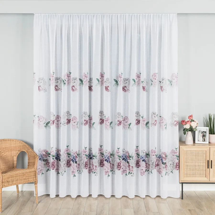 Firanka z ołowianką PEONI