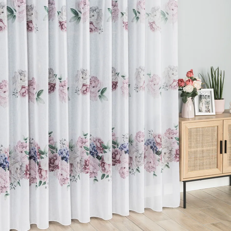 Firanka z ołowianką PEONI