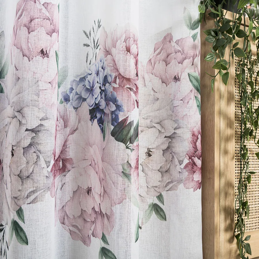 Firanka z ołowianką PEONI