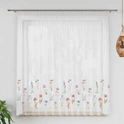 Firanka woalowa z ołowianką KWIATY POLNE