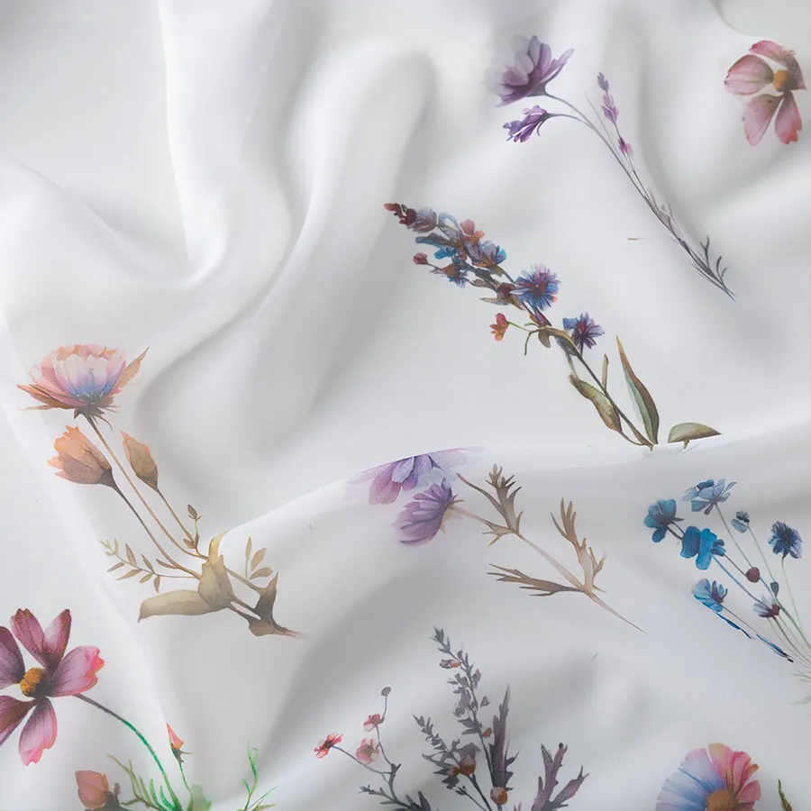 Firanka woalowa z ołowianką KWIATY POLNE