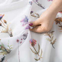 Firanka woalowa z ołowianką KWIATY POLNE