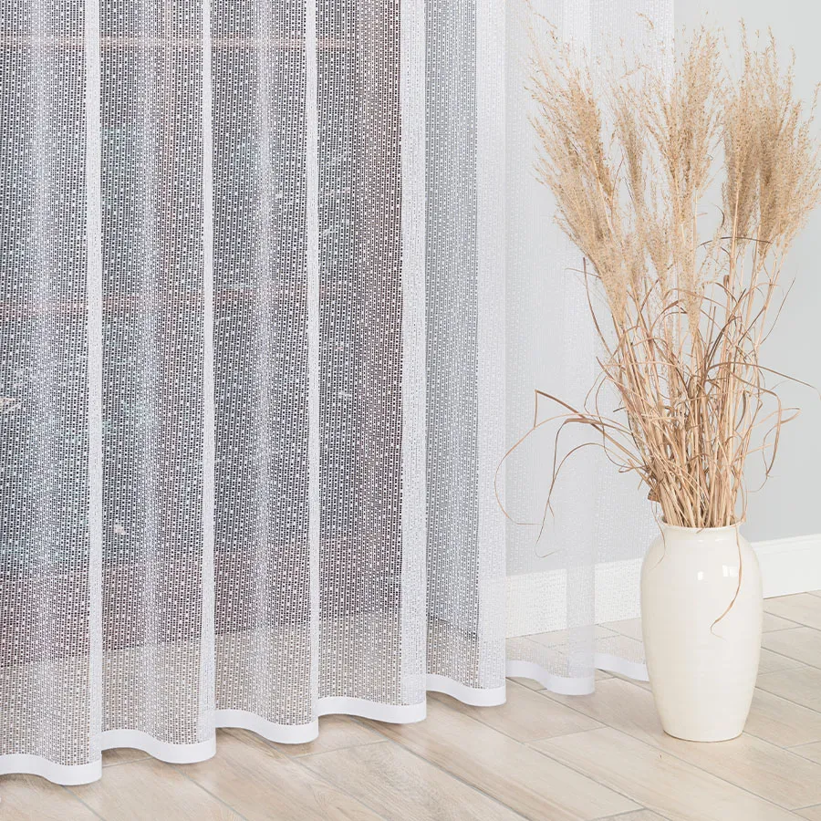 Firanka żakardowa ze wzorem pasowym 044184-Markizeta