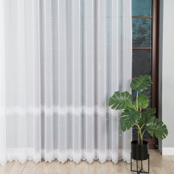 Firanka haftowana ze wzorem pasowym 112853 Firanka haftowana ze wzorem pasowym 112853