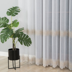 Firanka haftowana ze wzorem pasowym 112853 Firanka haftowana ze wzorem pasowym 112853