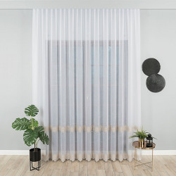 Firanka haftowana ze wzorem pasowym 112853 Firanka haftowana ze wzorem pasowym 112853