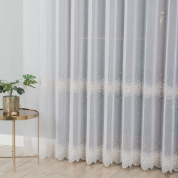 Firanka haftowana ze wzorem pasowym 112853 Firanka haftowana ze wzorem pasowym 112853