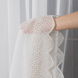 Firanka haftowana ze wzorem pasowym 112853 Firanka haftowana ze wzorem pasowym 112853