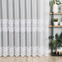 Firanka haftowana ze wzorem pasowym 127136 Firanka haftowana ze wzorem pasowym 127136