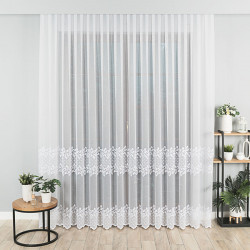 Firanka haftowana ze wzorem pasowym 127136 Firanka haftowana ze wzorem pasowym 127136