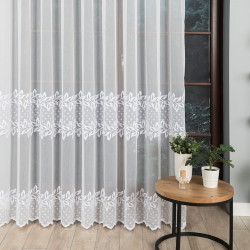Firanka haftowana ze wzorem pasowym 127136 Firanka haftowana ze wzorem pasowym 127136