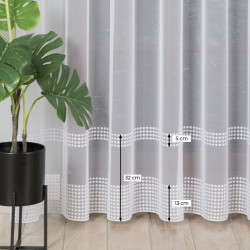 Firanka haftowana ze wzorem pasowym FH0009 Firanka haftowana ze wzorem pasowym FH0009