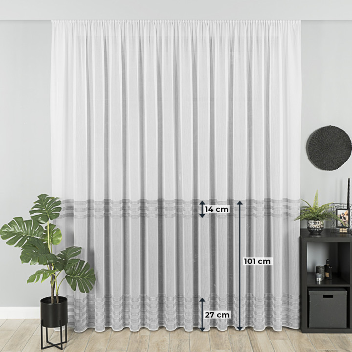 Firanka gotowa fantazyjna z taśmą RAYAS · 300x230 · kolor 599013-003