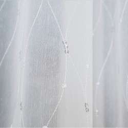 Firanka gotowa haftowana z cekinami z taśmą RICAMO Firanka gotowa haftowana z cekinami z taśmą RICAMO