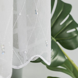 Firanka gotowa haftowana z cekinami z taśmą RICAMO Firanka gotowa haftowana z cekinami z taśmą RICAMO