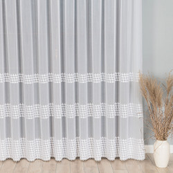 Firanka gotowa haftowana z taśmą PEPITKA Firanka gotowa haftowana z taśmą PEPITKA