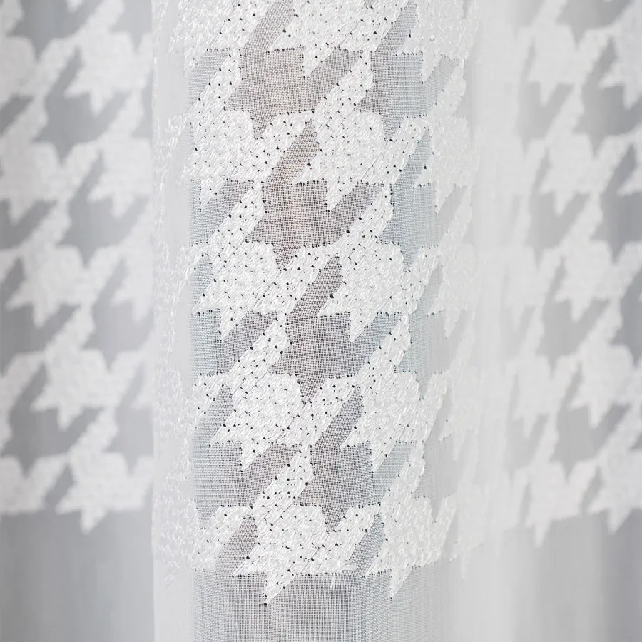 Firanka gotowa haftowana z taśmą PEPITKA