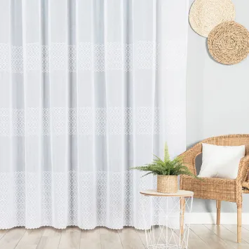 Firanka gotowa haftowana z taśmą SENTIERI 2