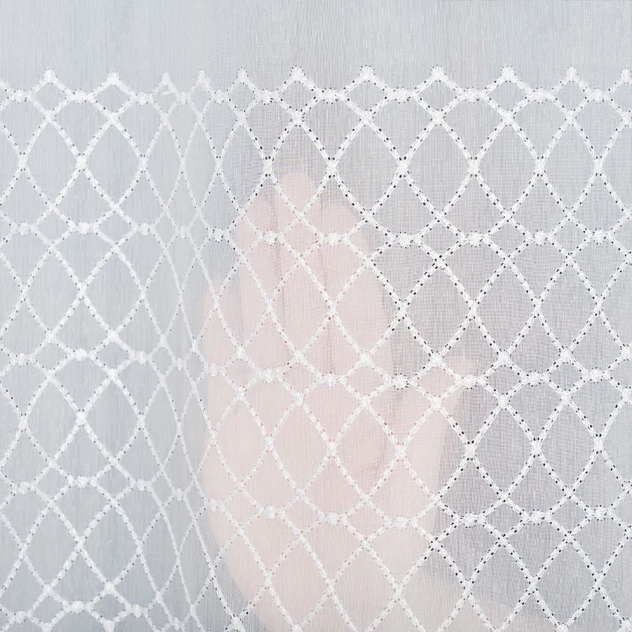 Firanka gotowa haftowana z taśmą SENTIERI