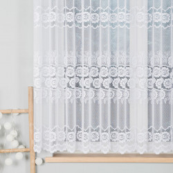 Firanka żakardowa ze wzorem pasowym 044136 Firanka żakardowa ze wzorem pasowym 044136