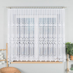 Firanka żakardowa ze wzorem pasowym 044136 Firanka żakardowa ze wzorem pasowym 044136