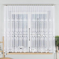 Firanka żakardowa ze wzorem pasowym 044136 Firanka żakardowa ze wzorem pasowym 044136