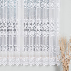 Firanka żakardowa ze wzorem pasowym 044136