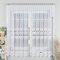 Firanka żakardowa ze wzorem pasowym 044136