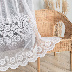 Firanka żakardowa ze wzorem pasowym 044136 Firanka żakardowa ze wzorem pasowym 044136