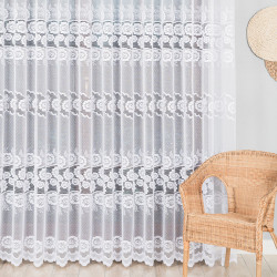 Firanka żakardowa ze wzorem pasowym 044136 Firanka żakardowa ze wzorem pasowym 044136