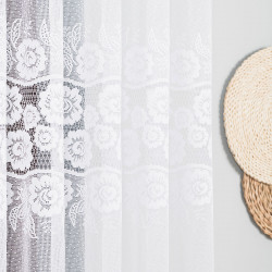Firanka żakardowa ze wzorem pasowym 044136 Firanka żakardowa ze wzorem pasowym 044136