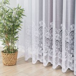 Firanka żakardowa ze wzorem pasowym 638085 Firanka żakardowa ze wzorem pasowym 638085
