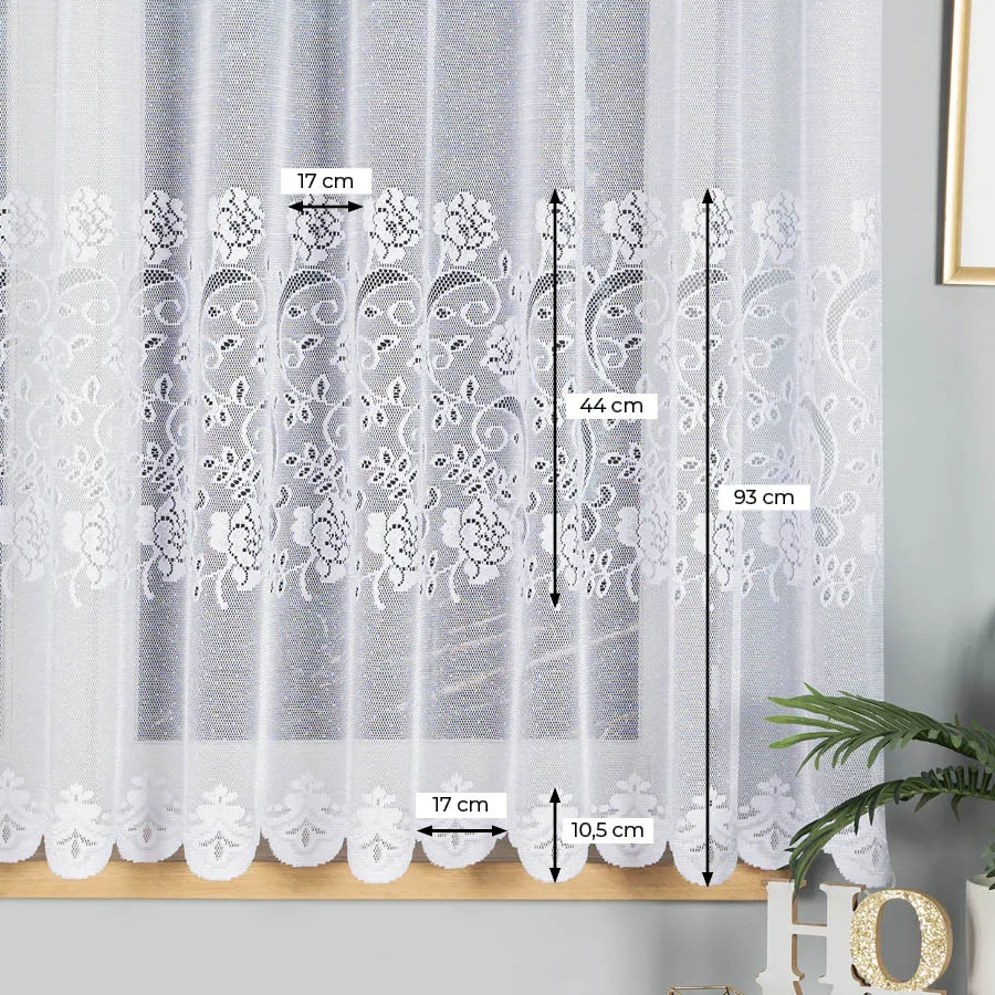 Firanka żakardowa ze wzorem pasowym 638085