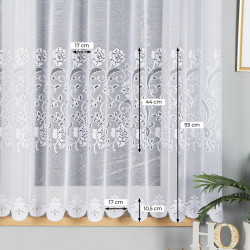 Firanka żakardowa ze wzorem pasowym 638085