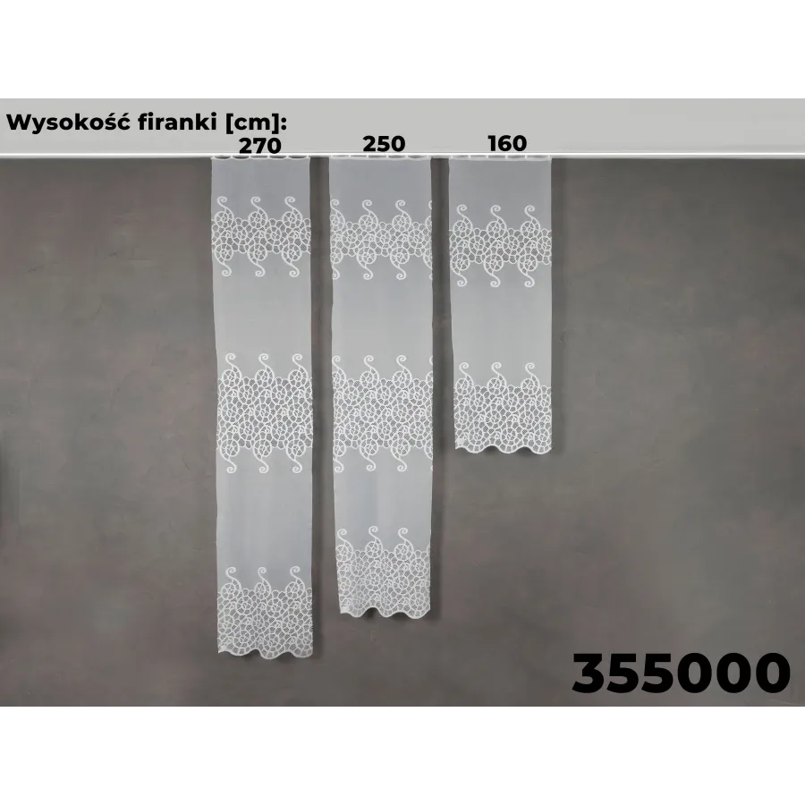 Firanka żakardowa ze wzorem pasowym 355000