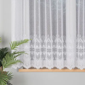 Firanka żakardowa ze wzorem pasowym, wysokość 250cm, kolor 001 biały 358690 2