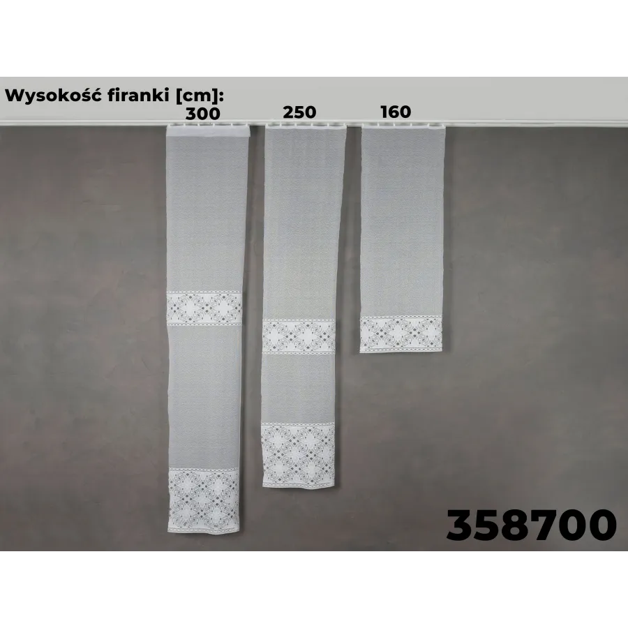Firanka żakardowa ze wzorem pasowym 358700