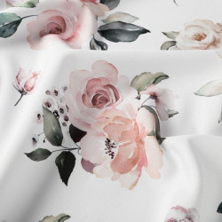 LANOSA Tkanina wodoodporna - pudrowe róże - szer. 160cm LANOSA Tkanina wodoodporna - pudrowe róże - szer. 160cm