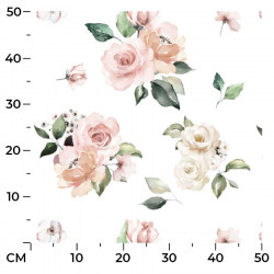 LANOSA Tkanina wodoodporna - pudrowe róże - szer. 160cm LANOSA Tkanina wodoodporna - pudrowe róże - szer. 160cm