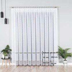 Firanka z aplikacją gipiurową 089060 Firanka z aplikacją gipiurową 089060